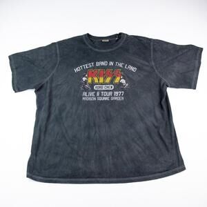 KISS Road Crew Alive II Tour 1977 Graphic T Shirt Gray Tie Dye Men’s 3XL